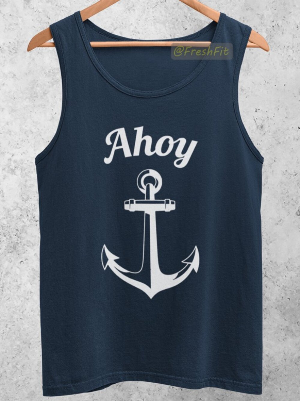 🆕Ahoy Anchor Navy Blue Tank Top